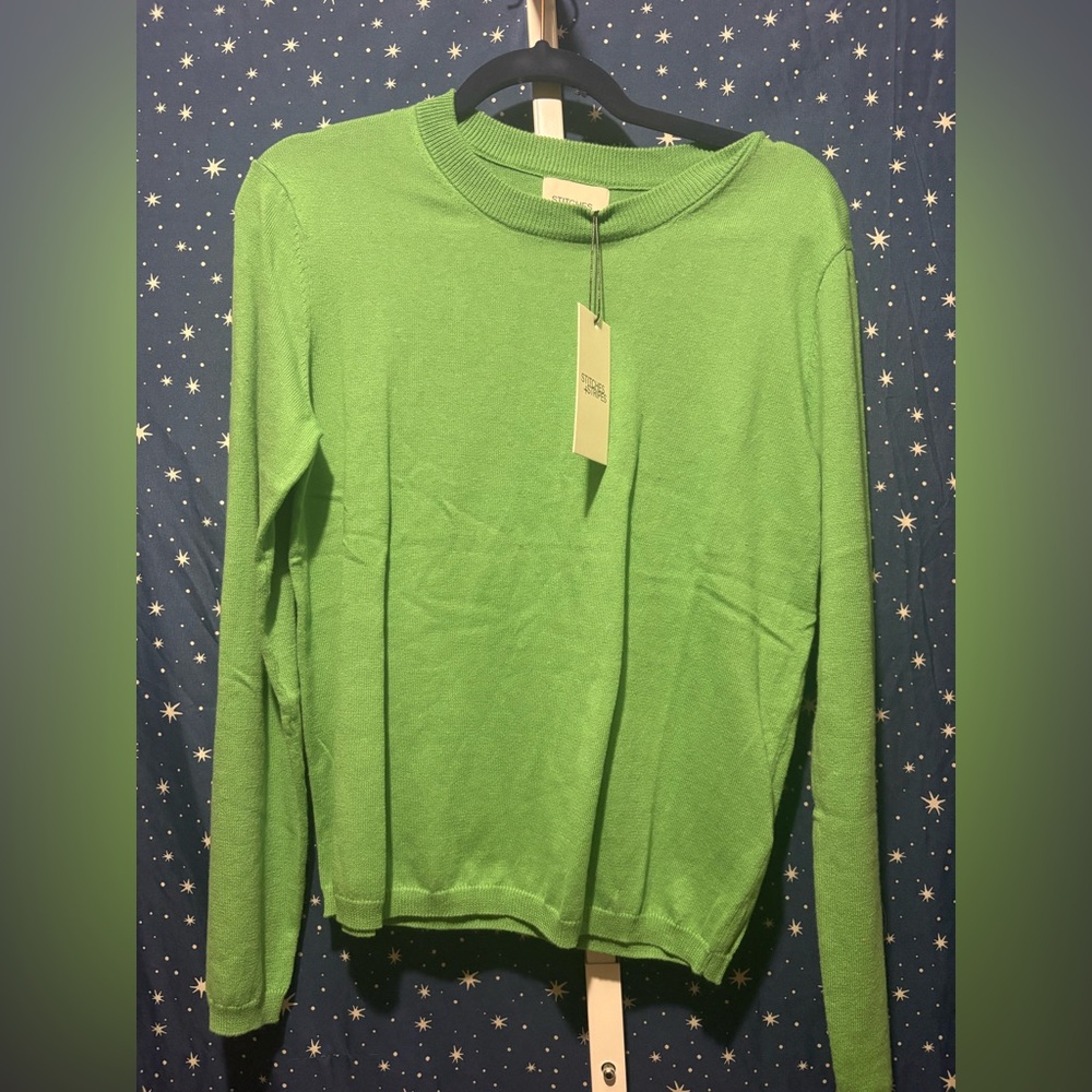 Stitches Green Knit Top Medium NWT